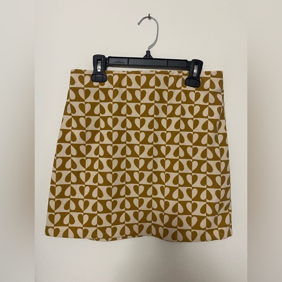 Retro-Style Elodie Corduroy Patterned Nordstrom Rack Mini Skirt in Mustard - Picture 5 of 5